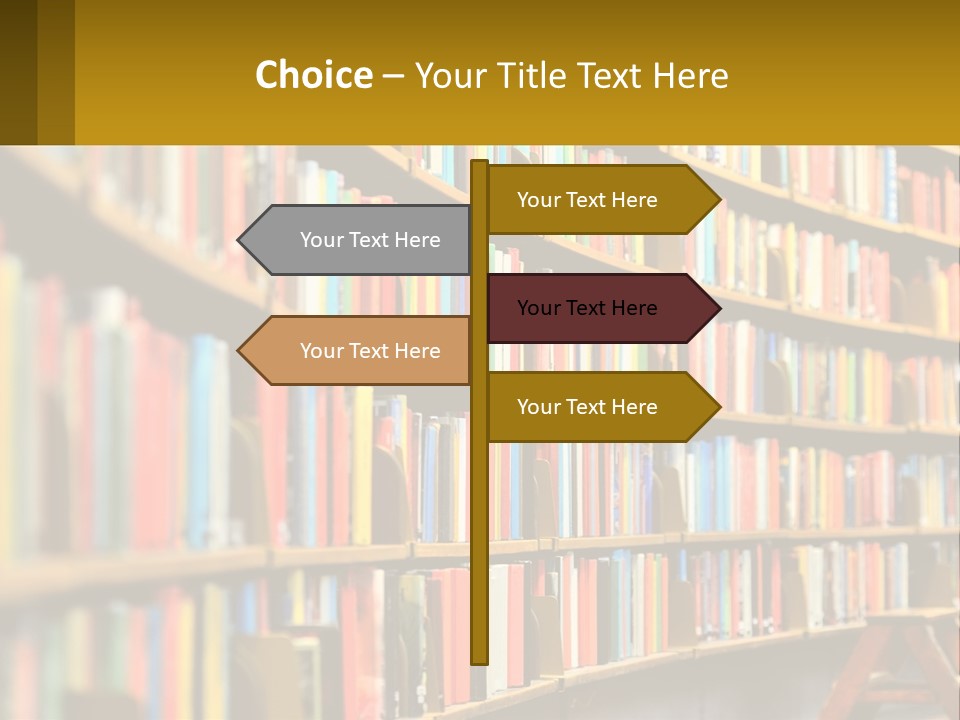 A Library Filled With Lots Of Books On Shelves PowerPoint Template
