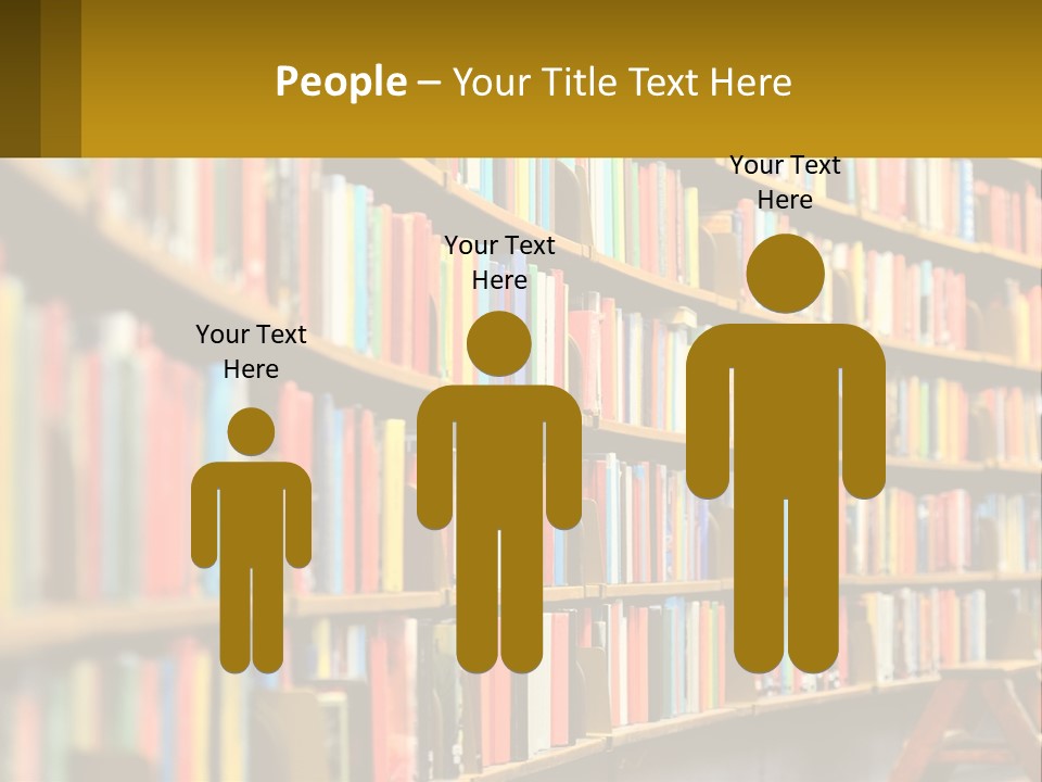 A Library Filled With Lots Of Books On Shelves PowerPoint Template