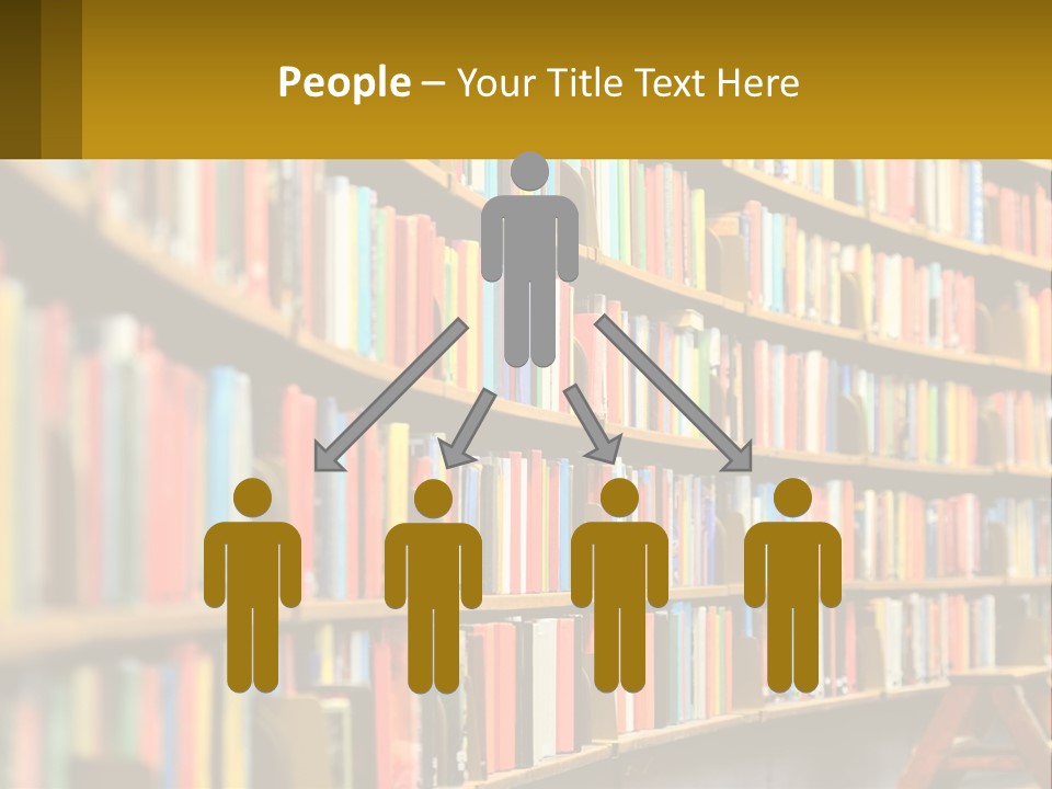 A Library Filled With Lots Of Books On Shelves PowerPoint Template