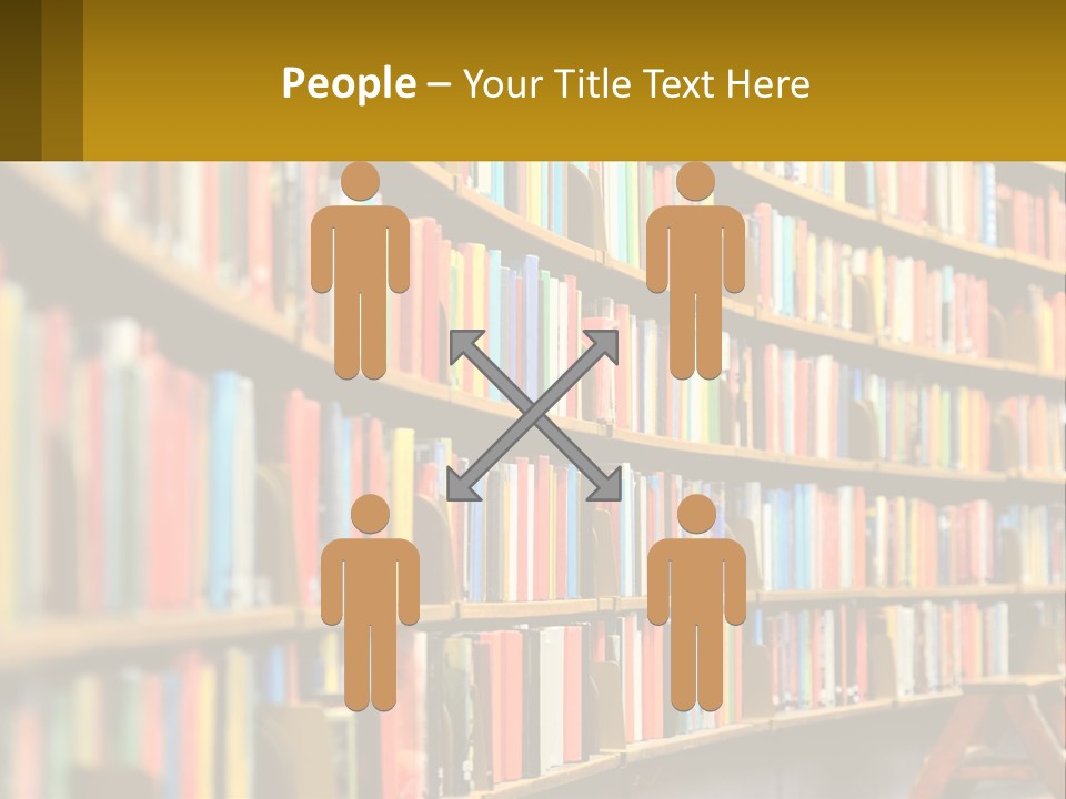 A Library Filled With Lots Of Books On Shelves PowerPoint Template