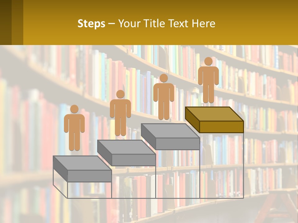 A Library Filled With Lots Of Books On Shelves PowerPoint Template