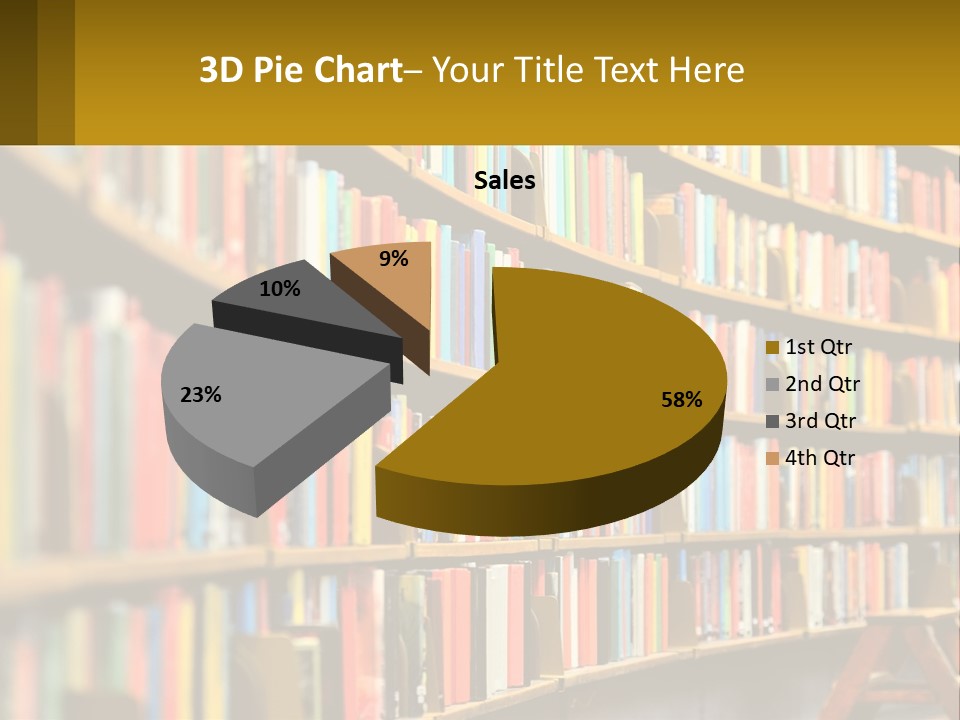 A Library Filled With Lots Of Books On Shelves PowerPoint Template