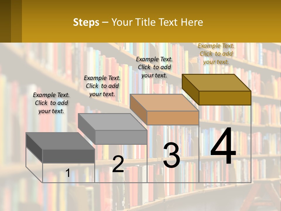 A Library Filled With Lots Of Books On Shelves PowerPoint Template
