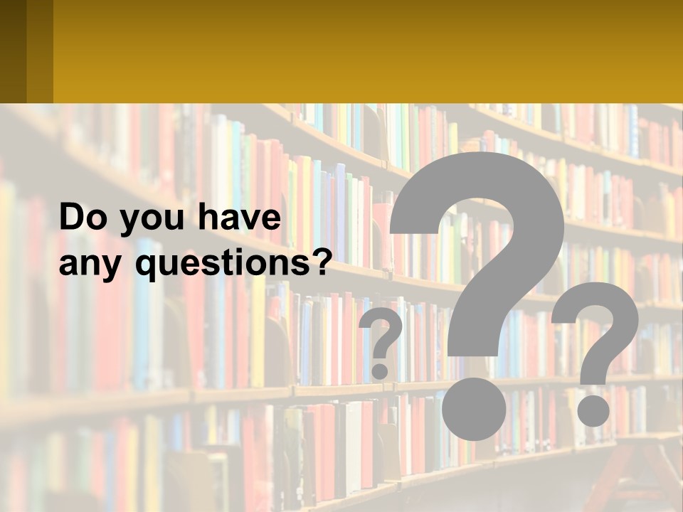 A Library Filled With Lots Of Books On Shelves PowerPoint Template