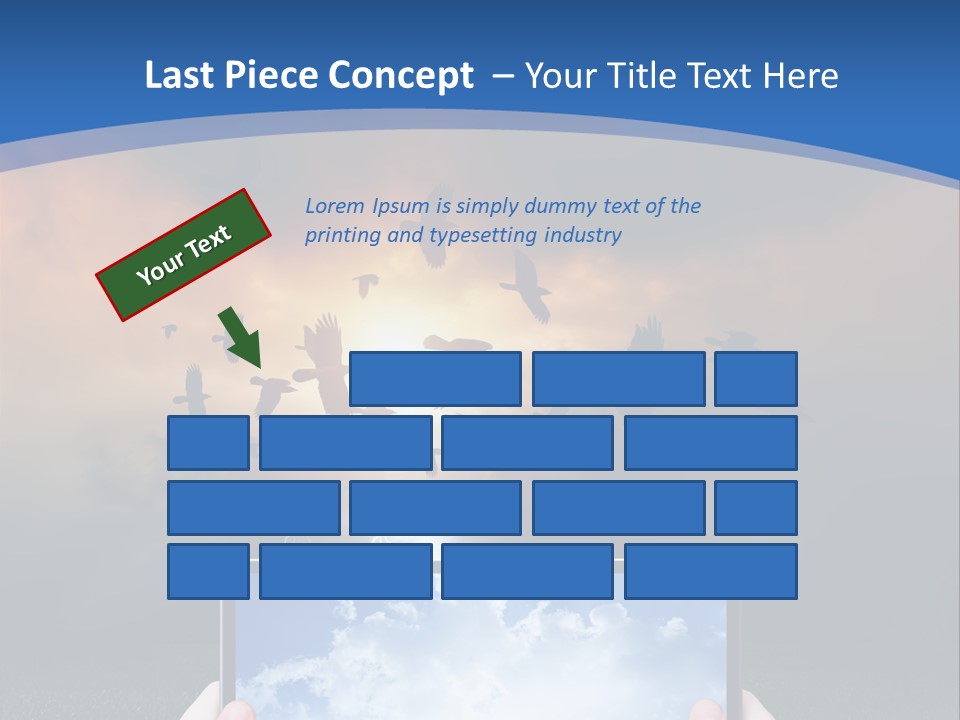 A Person Holding A Tablet With A Sky Background PowerPoint Template