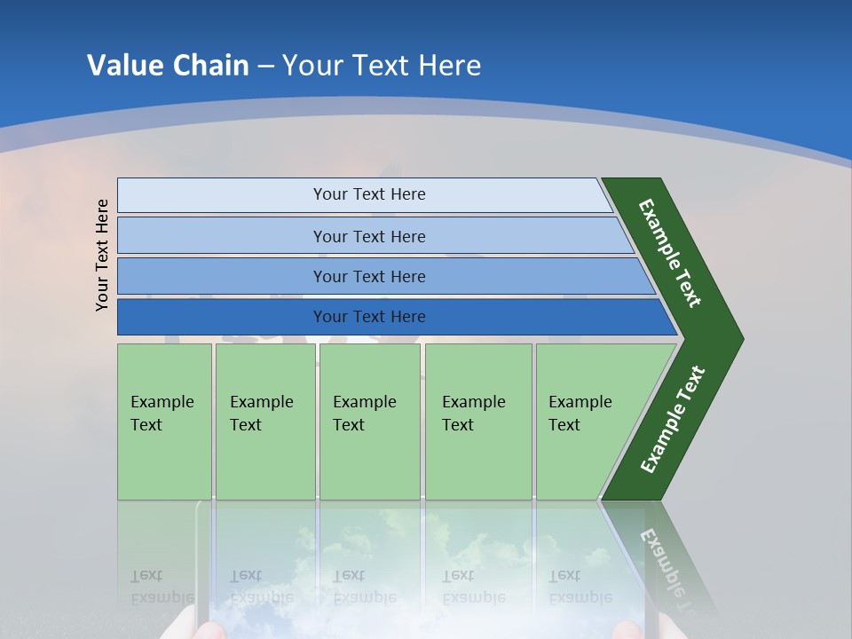 A Person Holding A Tablet With A Sky Background PowerPoint Template