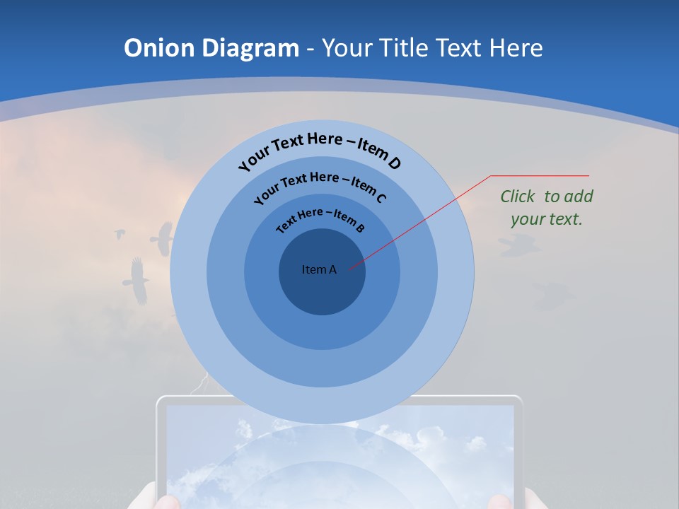 A Person Holding A Tablet With A Sky Background PowerPoint Template