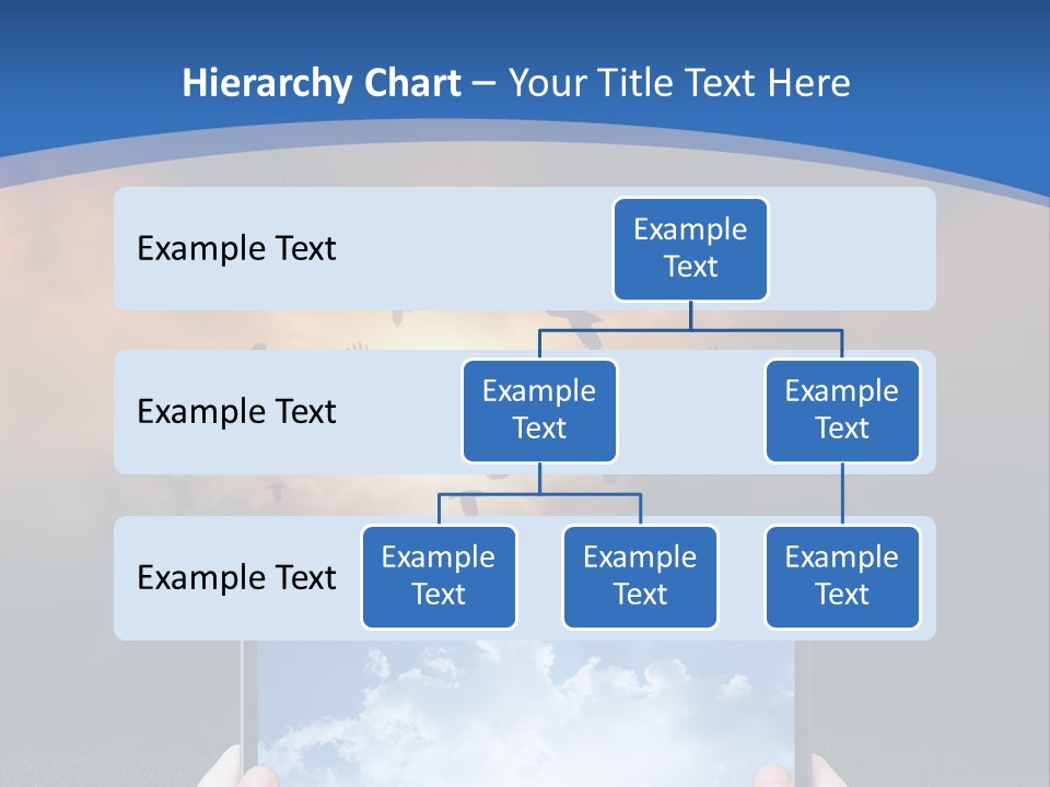 A Person Holding A Tablet With A Sky Background PowerPoint Template
