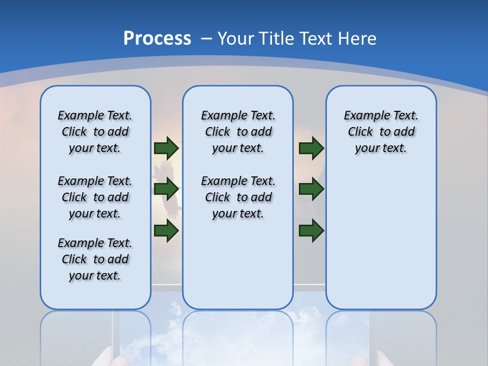 A Person Holding A Tablet With A Sky Background PowerPoint Template