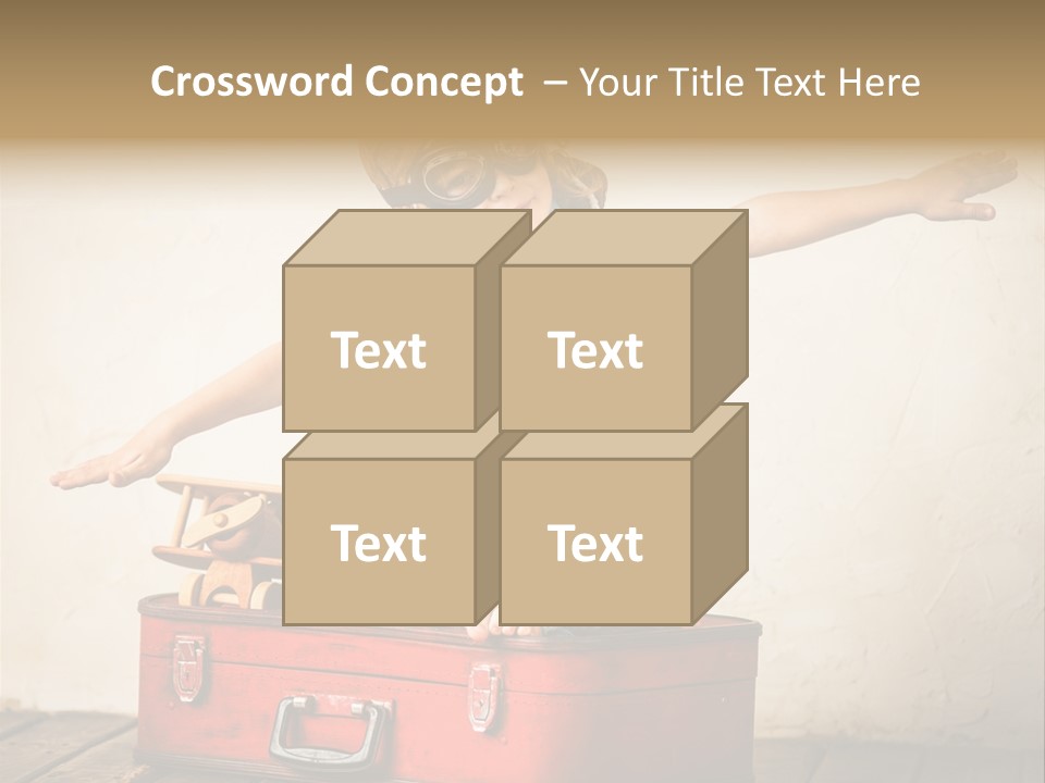 A Little Girl Sitting On Top Of A Suitcase PowerPoint Template