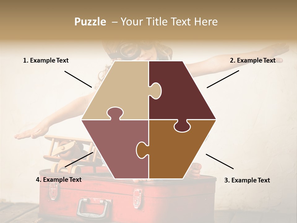 A Little Girl Sitting On Top Of A Suitcase PowerPoint Template