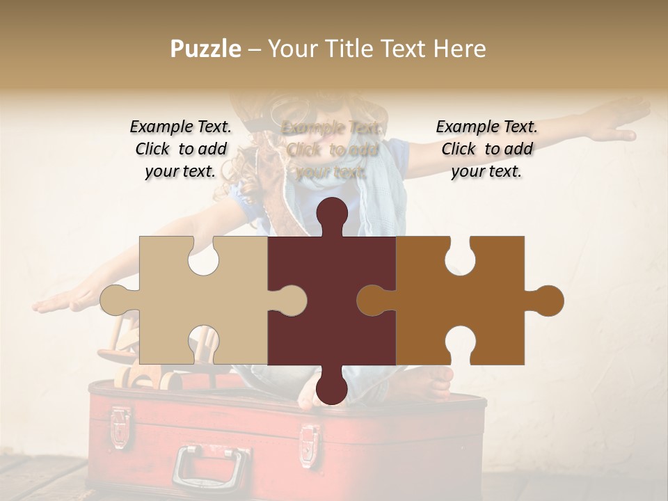 A Little Girl Sitting On Top Of A Suitcase PowerPoint Template