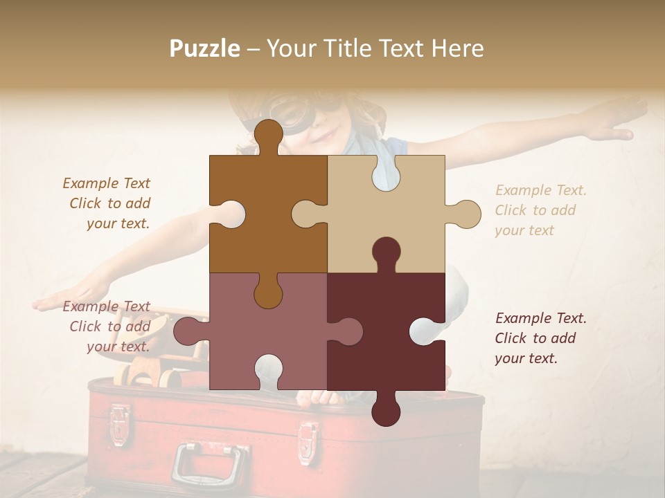 A Little Girl Sitting On Top Of A Suitcase PowerPoint Template