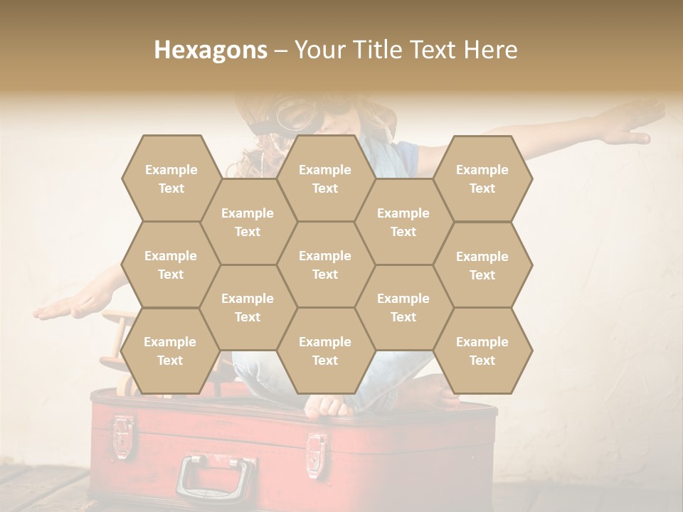 A Little Girl Sitting On Top Of A Suitcase PowerPoint Template