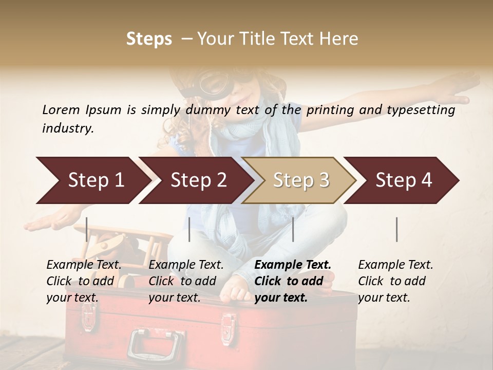A Little Girl Sitting On Top Of A Suitcase PowerPoint Template