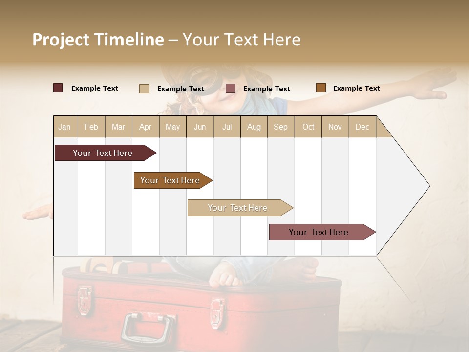 A Little Girl Sitting On Top Of A Suitcase PowerPoint Template