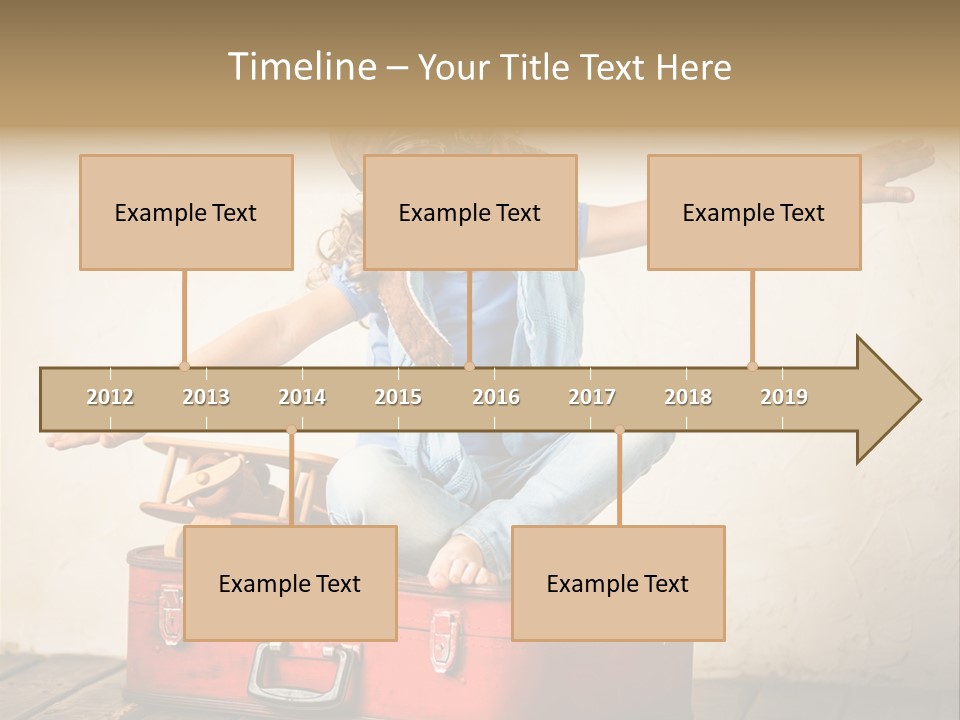 A Little Girl Sitting On Top Of A Suitcase PowerPoint Template