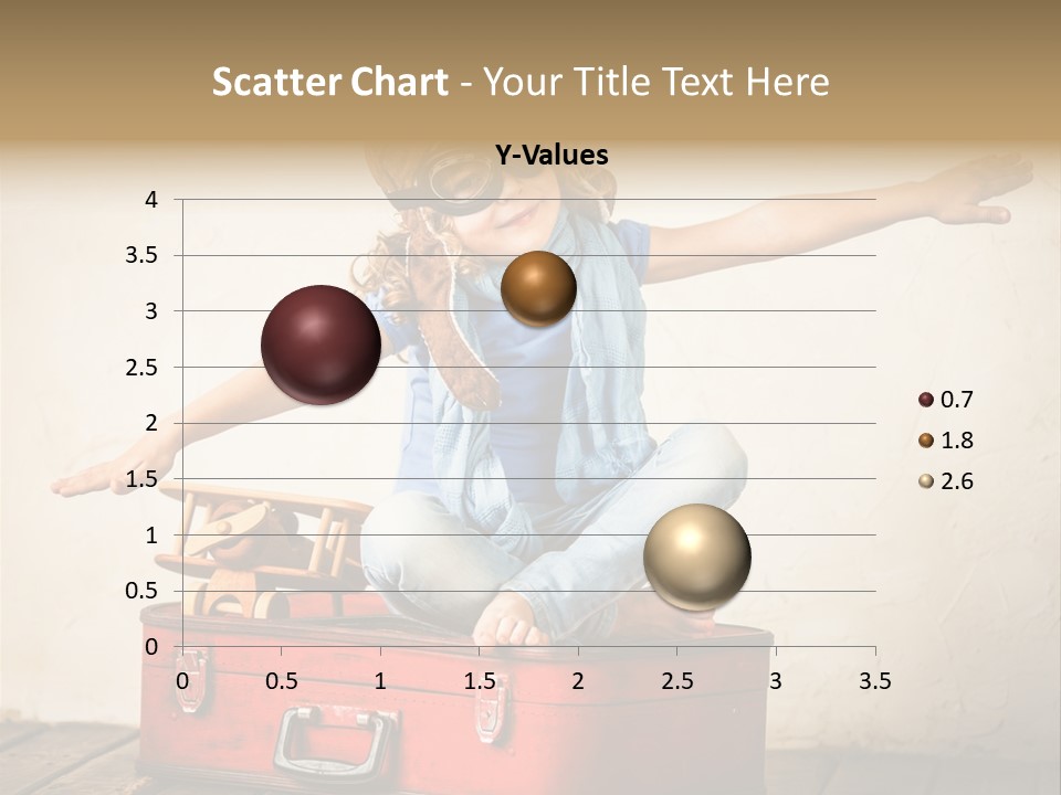 A Little Girl Sitting On Top Of A Suitcase PowerPoint Template