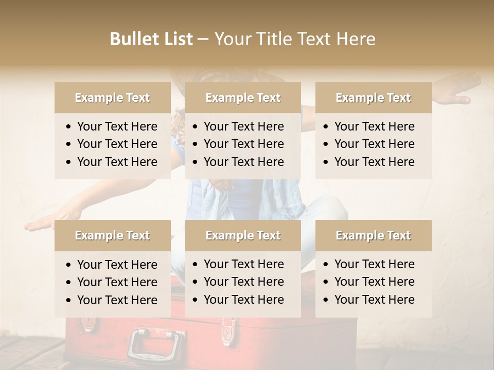 A Little Girl Sitting On Top Of A Suitcase PowerPoint Template
