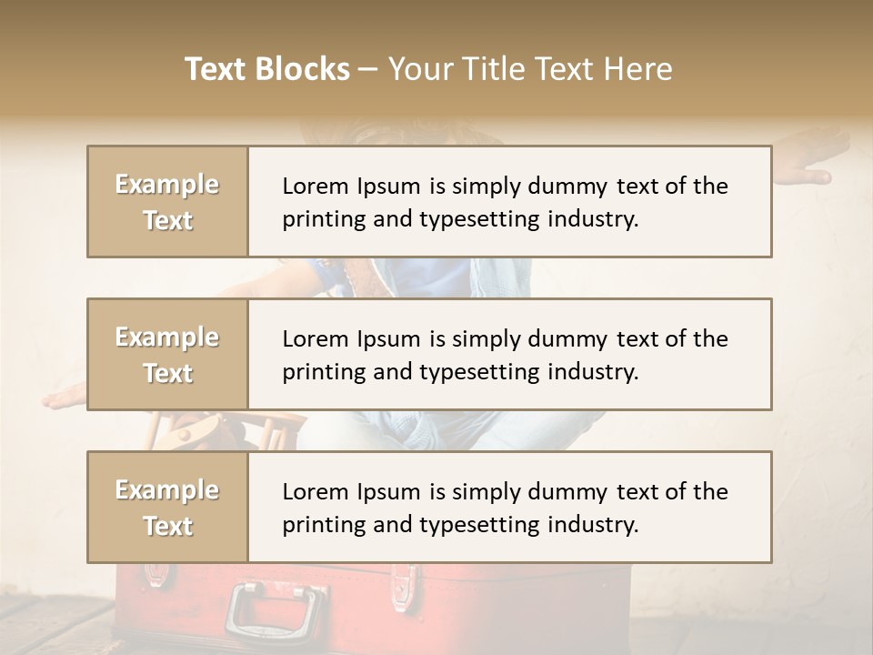 A Little Girl Sitting On Top Of A Suitcase PowerPoint Template