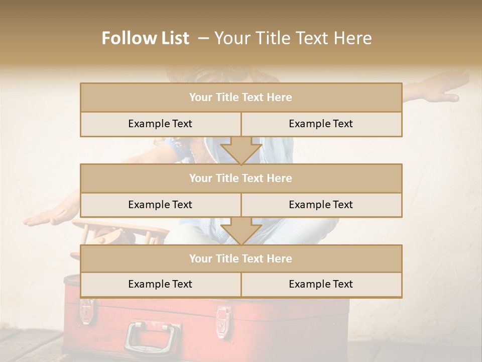 A Little Girl Sitting On Top Of A Suitcase PowerPoint Template