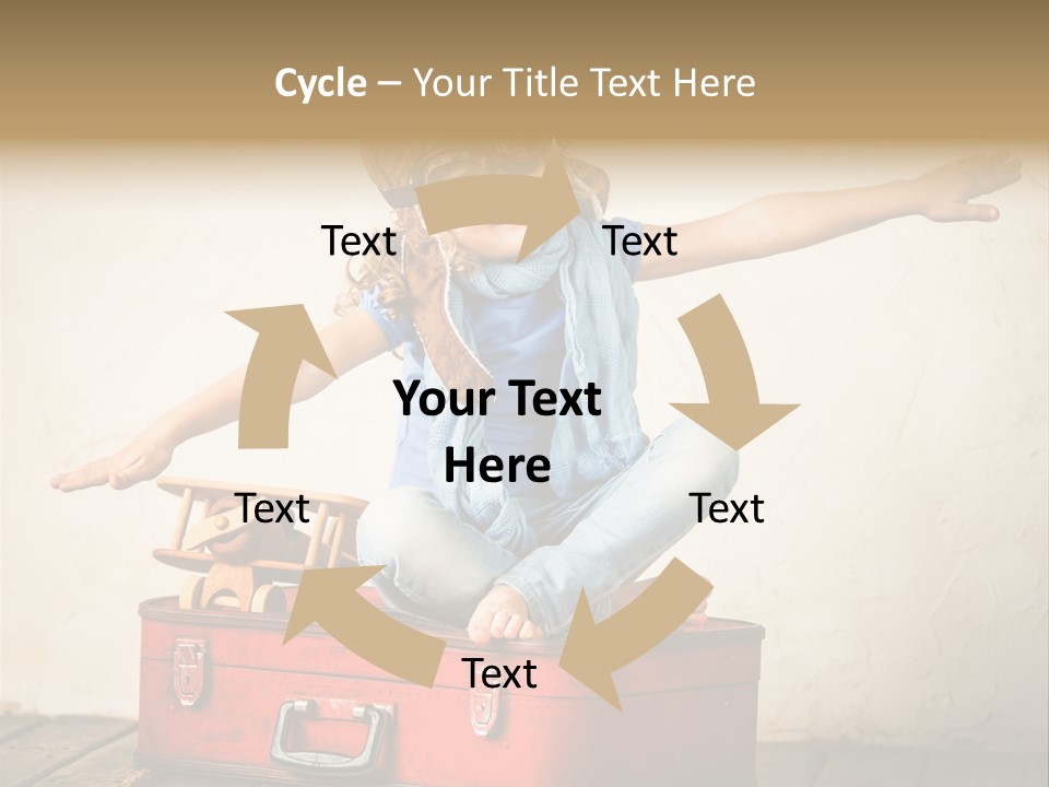 A Little Girl Sitting On Top Of A Suitcase PowerPoint Template