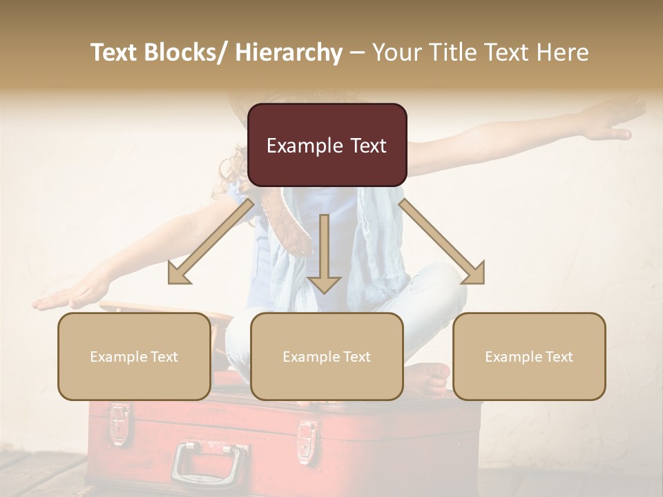 A Little Girl Sitting On Top Of A Suitcase PowerPoint Template