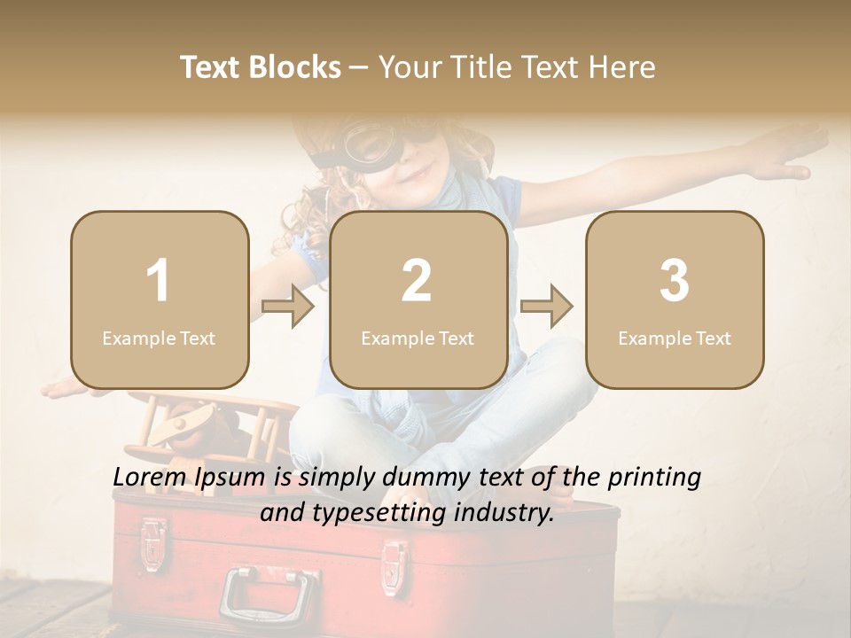 A Little Girl Sitting On Top Of A Suitcase PowerPoint Template