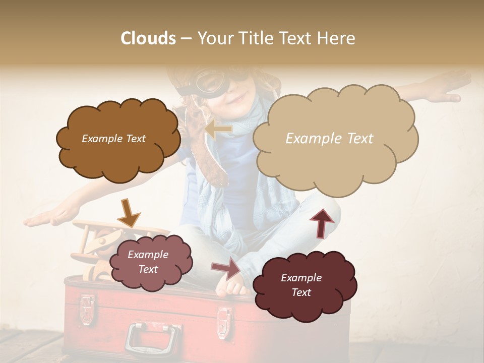 A Little Girl Sitting On Top Of A Suitcase PowerPoint Template