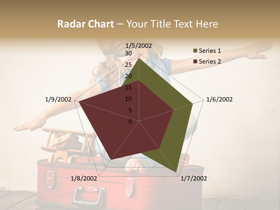 A Little Girl Sitting On Top Of A Suitcase PowerPoint Template