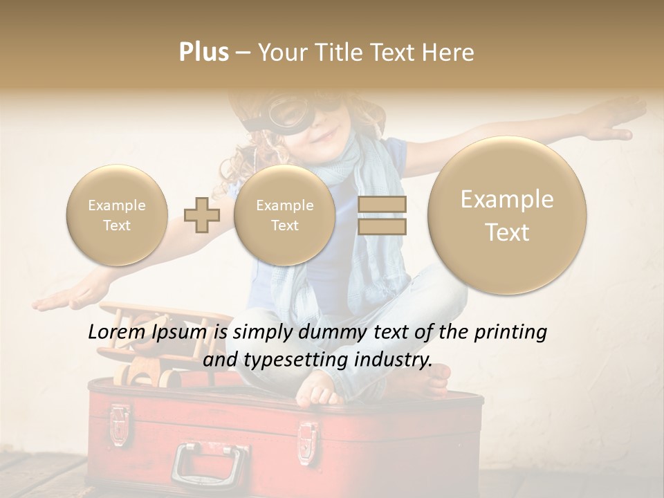 A Little Girl Sitting On Top Of A Suitcase PowerPoint Template