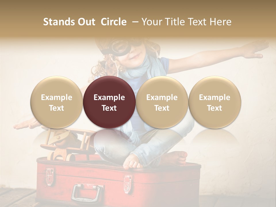 A Little Girl Sitting On Top Of A Suitcase PowerPoint Template