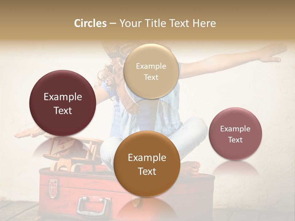 A Little Girl Sitting On Top Of A Suitcase PowerPoint Template