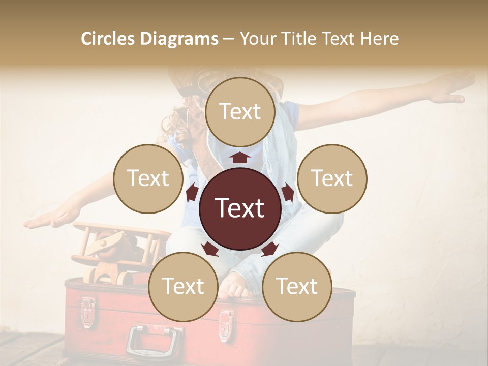 A Little Girl Sitting On Top Of A Suitcase PowerPoint Template