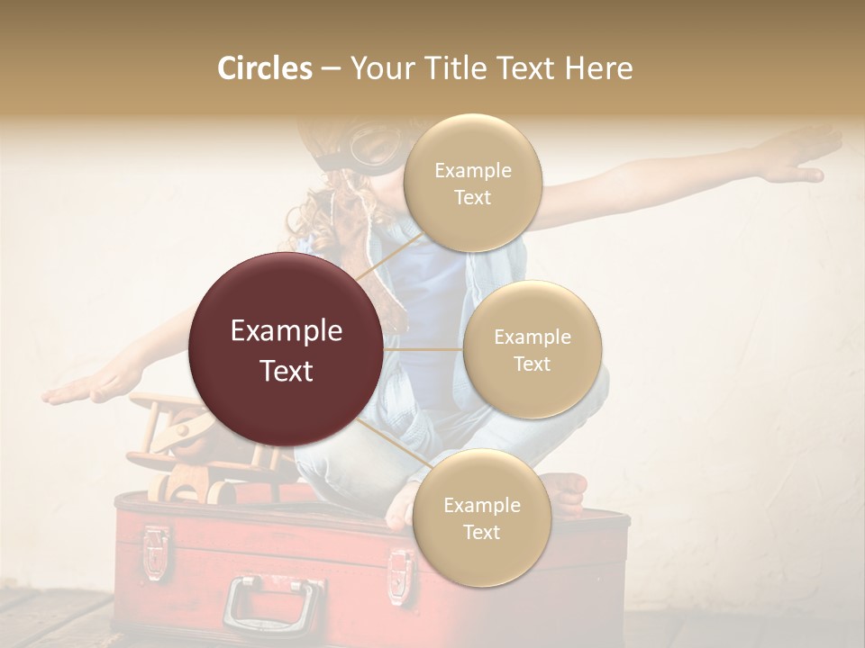 A Little Girl Sitting On Top Of A Suitcase PowerPoint Template