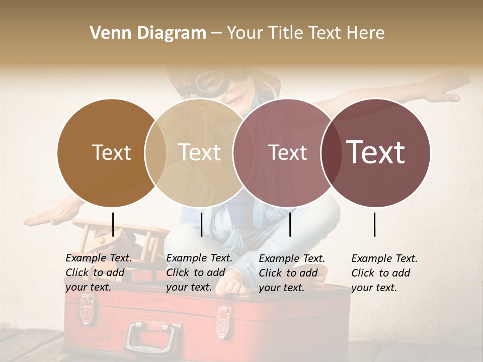 A Little Girl Sitting On Top Of A Suitcase PowerPoint Template