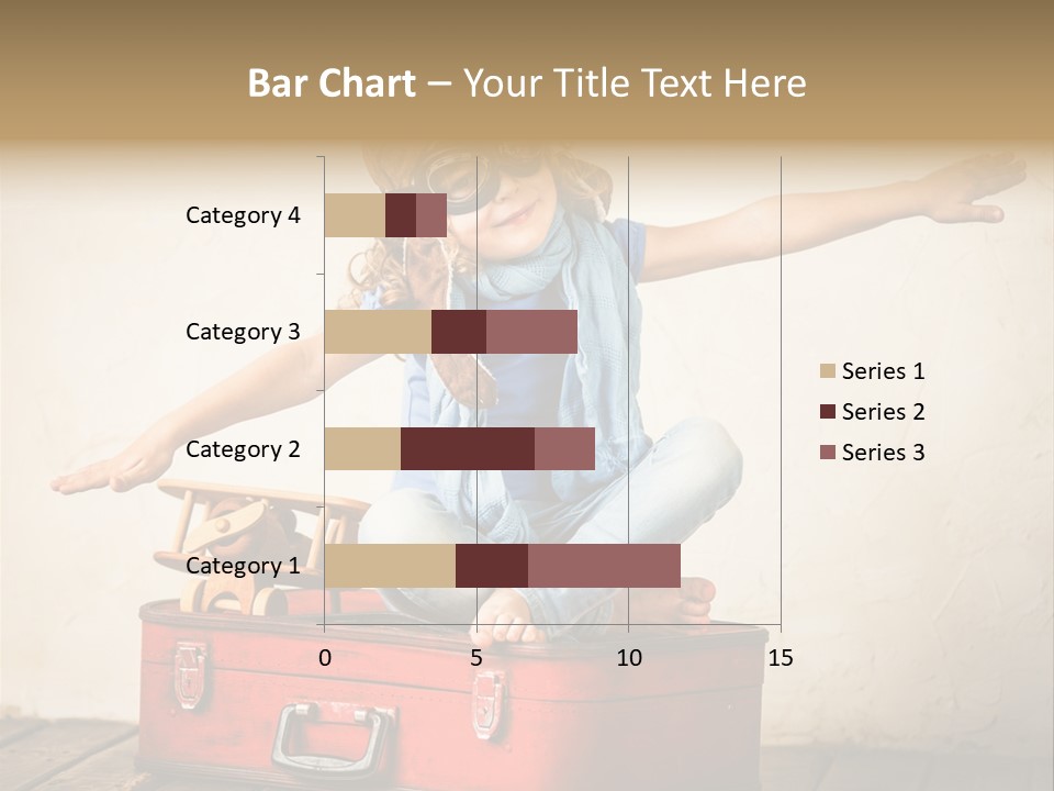 A Little Girl Sitting On Top Of A Suitcase PowerPoint Template