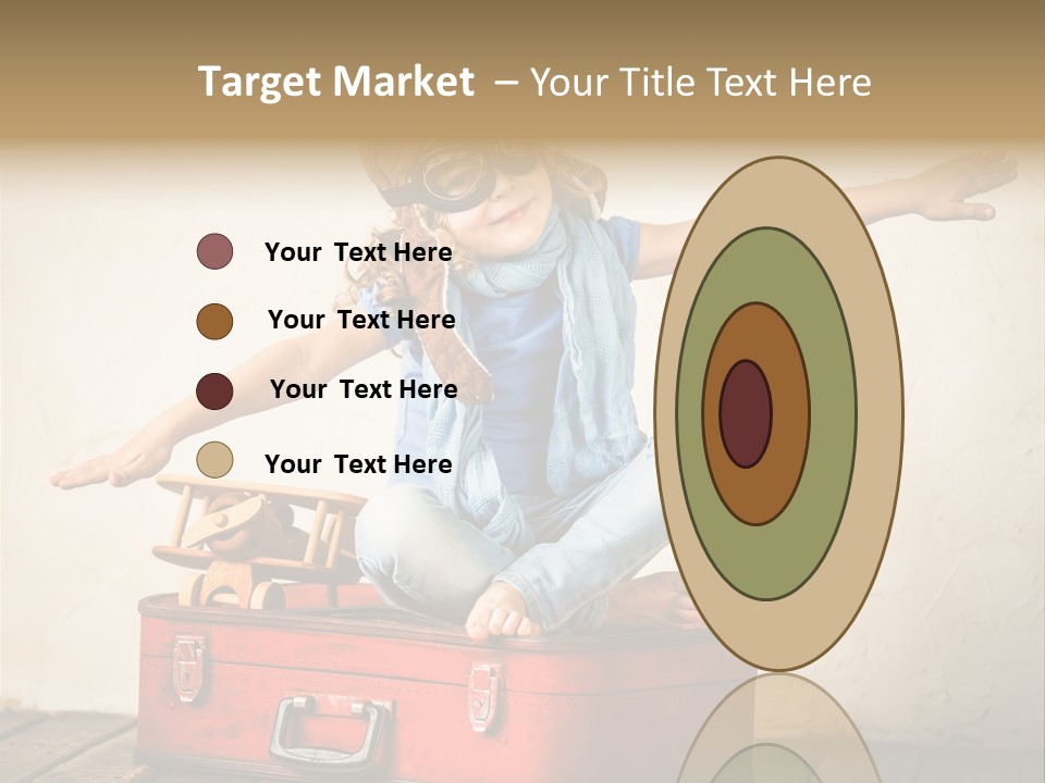 A Little Girl Sitting On Top Of A Suitcase PowerPoint Template