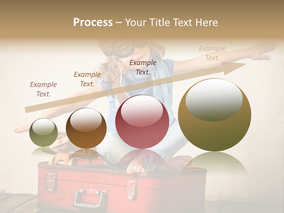 A Little Girl Sitting On Top Of A Suitcase PowerPoint Template