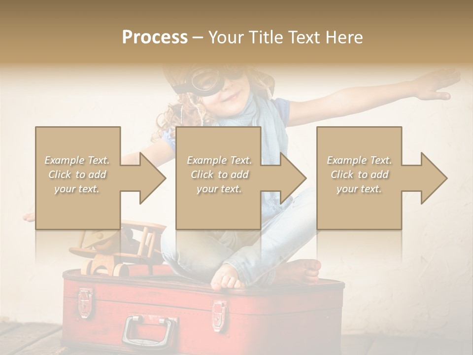 A Little Girl Sitting On Top Of A Suitcase PowerPoint Template