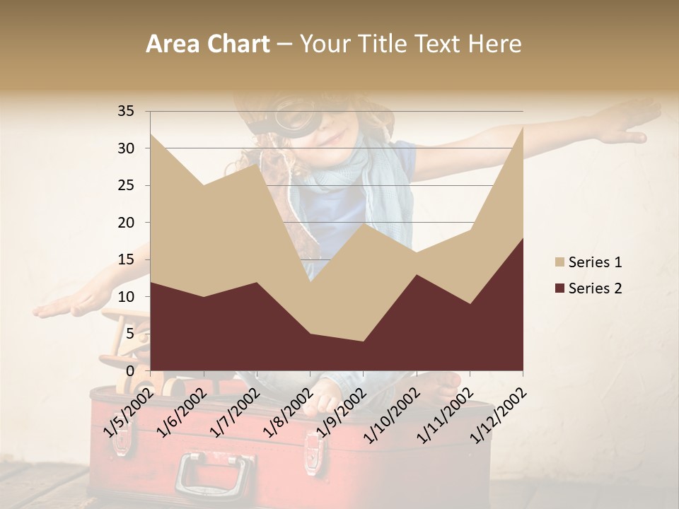 A Little Girl Sitting On Top Of A Suitcase PowerPoint Template