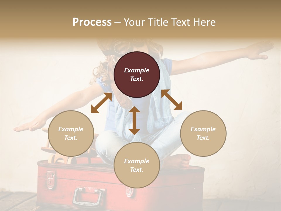 A Little Girl Sitting On Top Of A Suitcase PowerPoint Template