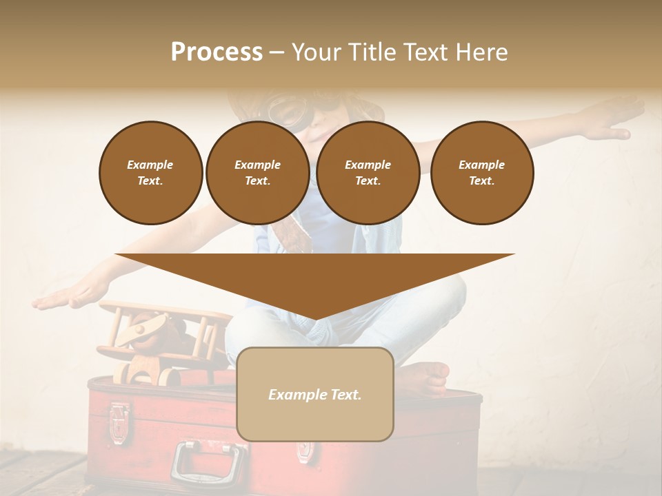 A Little Girl Sitting On Top Of A Suitcase PowerPoint Template