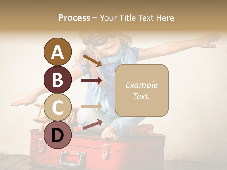 A Little Girl Sitting On Top Of A Suitcase PowerPoint Template