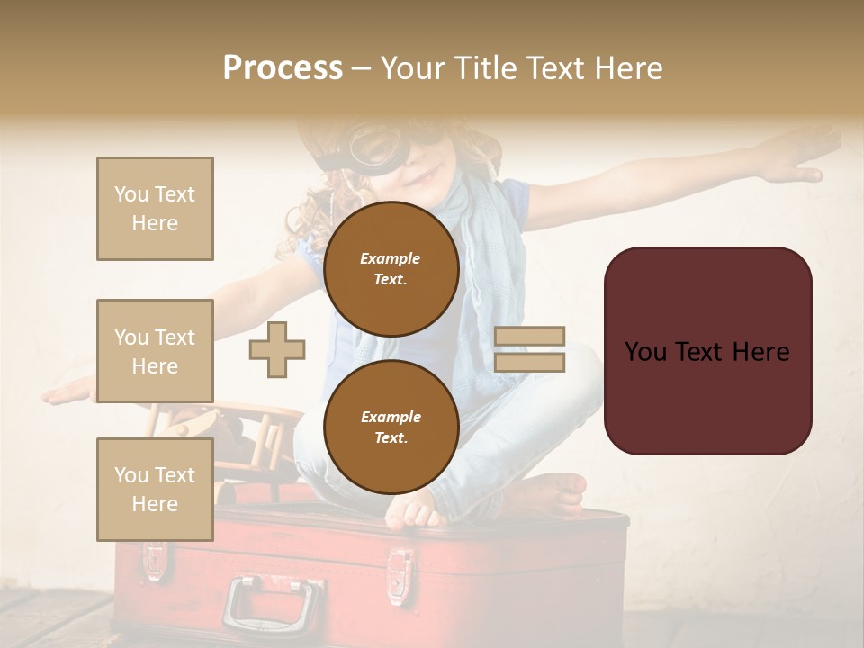 A Little Girl Sitting On Top Of A Suitcase PowerPoint Template