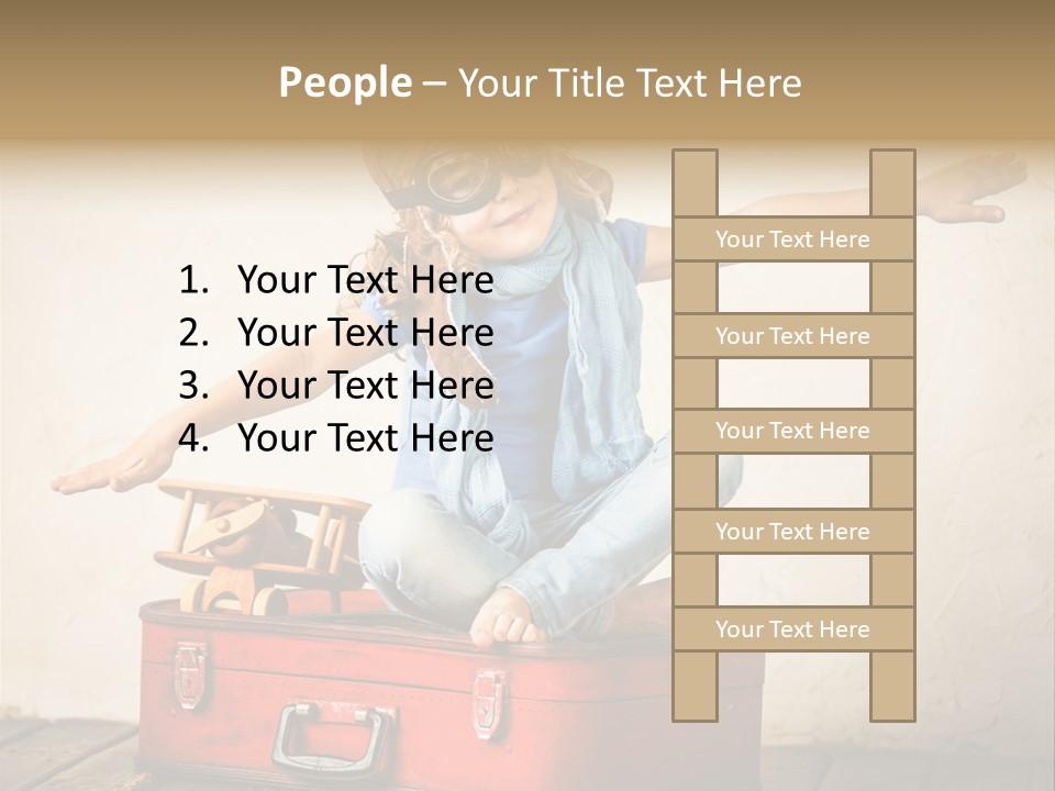 A Little Girl Sitting On Top Of A Suitcase PowerPoint Template