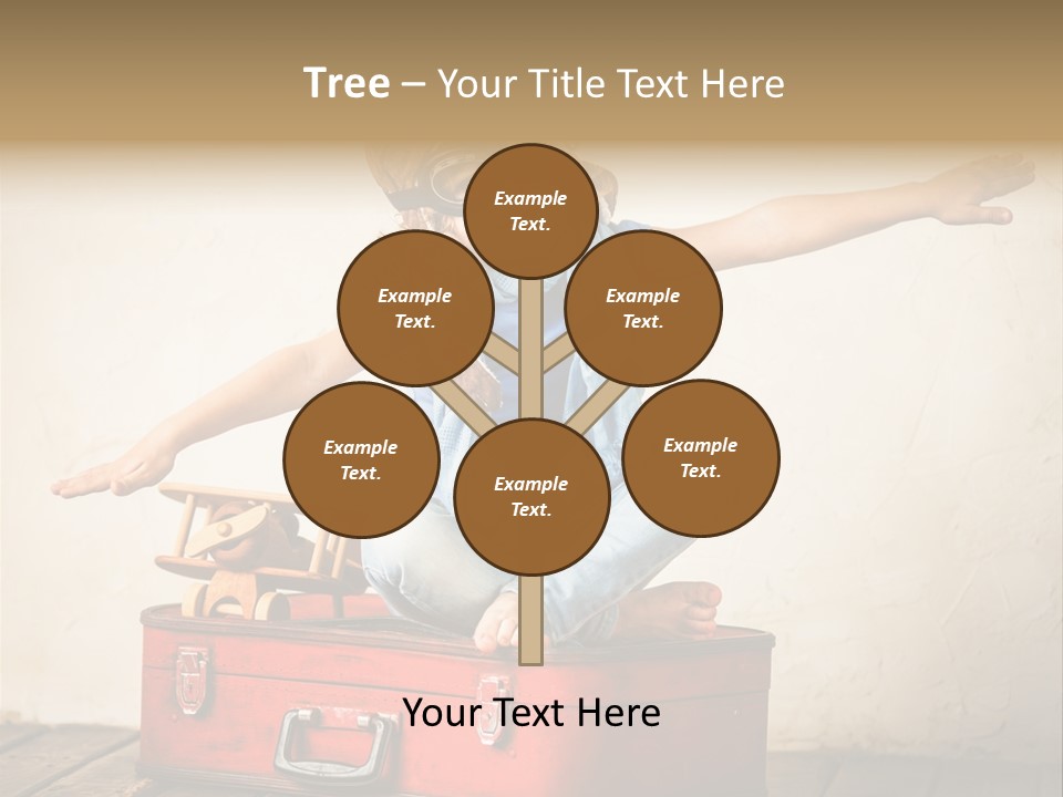 A Little Girl Sitting On Top Of A Suitcase PowerPoint Template