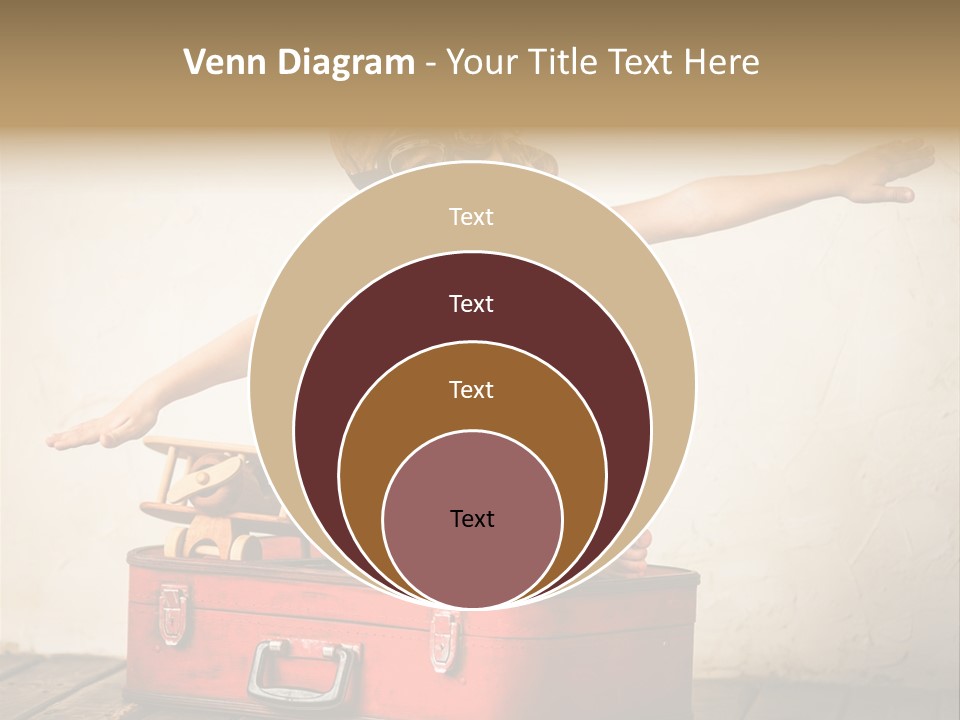 A Little Girl Sitting On Top Of A Suitcase PowerPoint Template