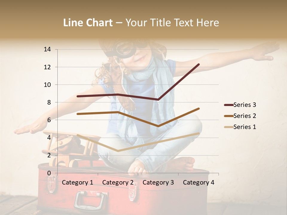 A Little Girl Sitting On Top Of A Suitcase PowerPoint Template