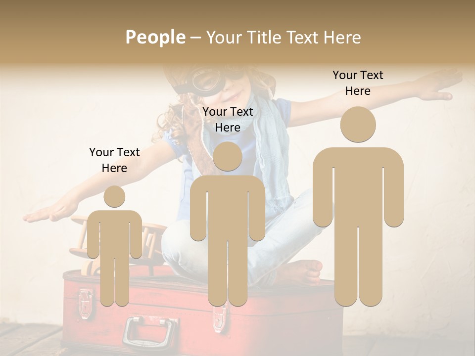 A Little Girl Sitting On Top Of A Suitcase PowerPoint Template